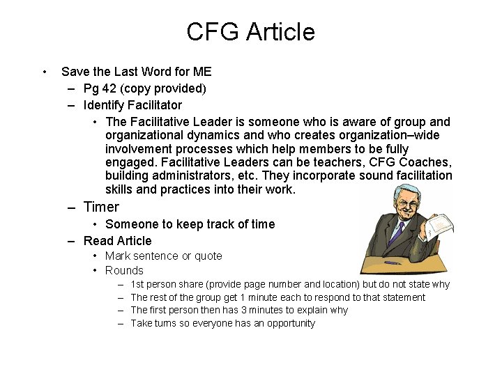 CFG Article • Save the Last Word for ME – Pg 42 (copy provided)