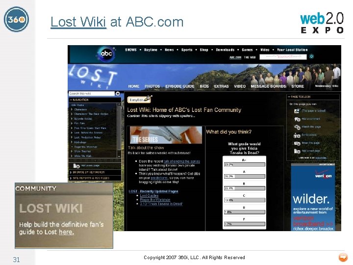 Lost Wiki at ABC. com 31 Copyright 2007 360 i, LLC. All Rights Reserved