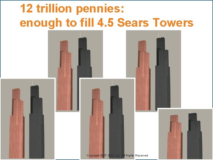 12 trillion pennies: enough to fill 4. 5 Sears Towers 52 Copyright 2007 360