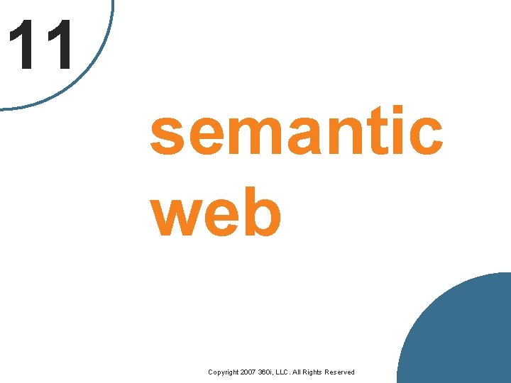 11 semantic web 60 Copyright 2007 360 i, LLC. All Rights Reserved 