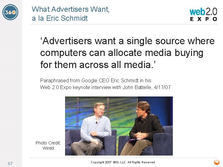 What Advertisers Want, a la Eric Schmidt ‘Advertisers want a single source where computers
