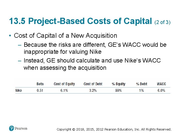13. 5 Project-Based Costs of Capital (2 of 3) • Cost of Capital of