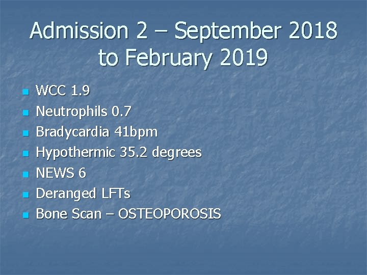 Admission 2 – September 2018 to February 2019 n n n n WCC 1.