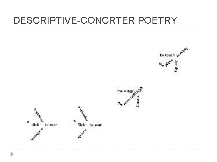 DESCRIPTIVE-CONCRTER POETRY 