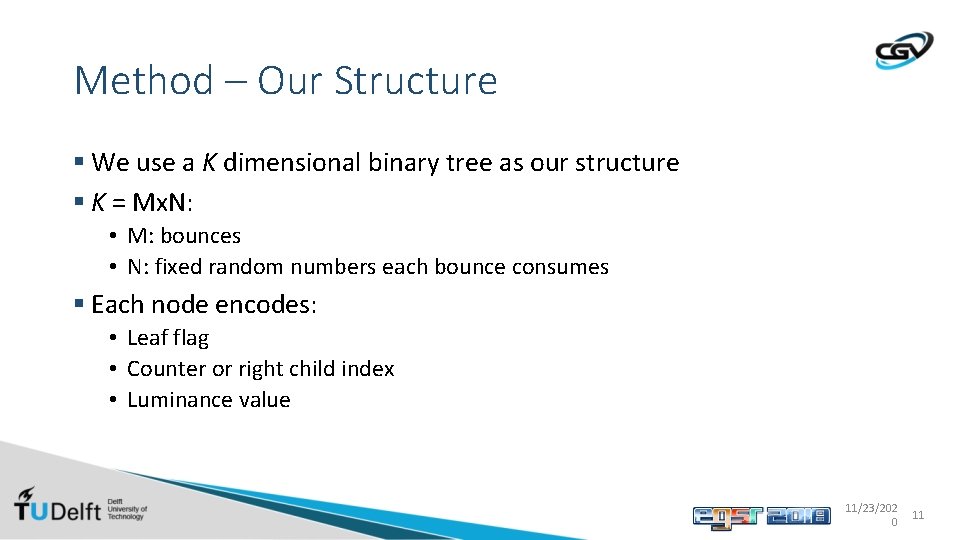 Method – Our Structure § We use a K dimensional binary tree as our