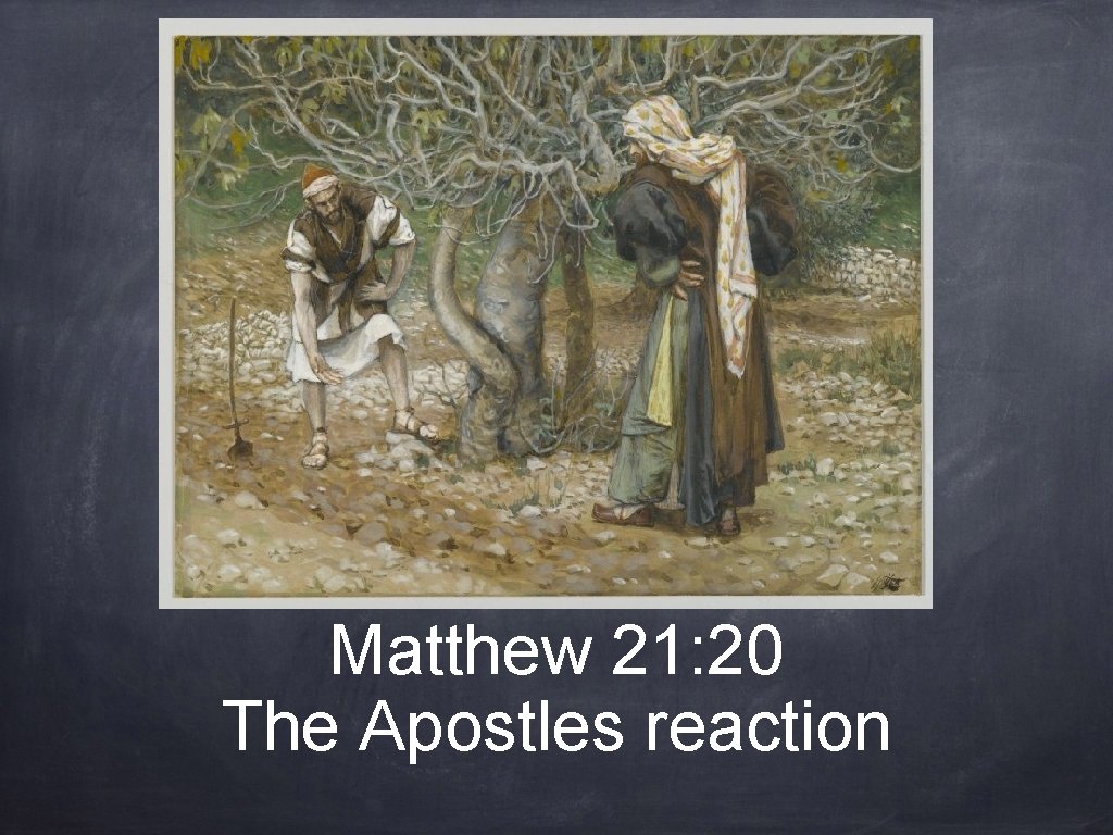 Matthew 21: 20 The Apostles reaction 