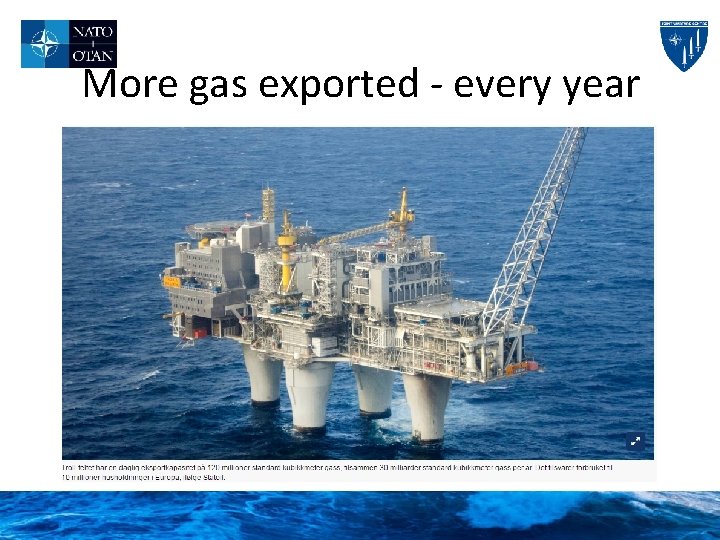 More gas exported - every year 