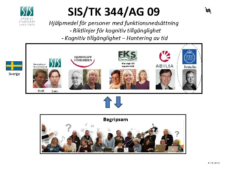 SIS/TK 344/AG 09 Hjälpmedel för personer med funktionsnedsättning - Riktlinjer för kognitiv tillgänglighet -