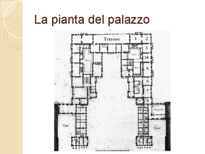La pianta del palazzo 