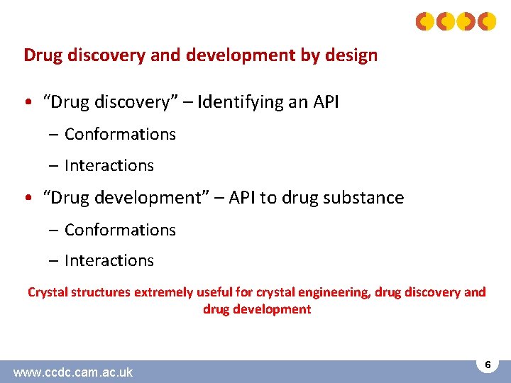 Drug discovery and development by design • “Drug discovery” – Identifying an API –