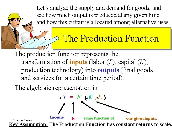 Let’s analyze the supply and demand for goods, and see how much output is