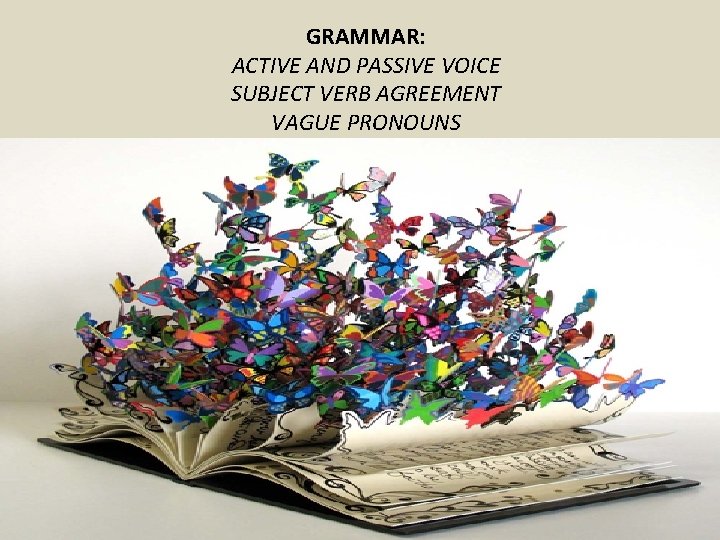 GRAMMAR: ACTIVE AND PASSIVE VOICE SUBJECT VERB AGREEMENT VAGUE PRONOUNS 