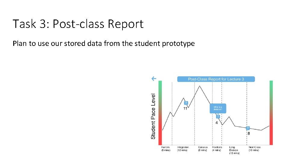 Task 3: Post-class Report Plan to use our stored data from the student prototype