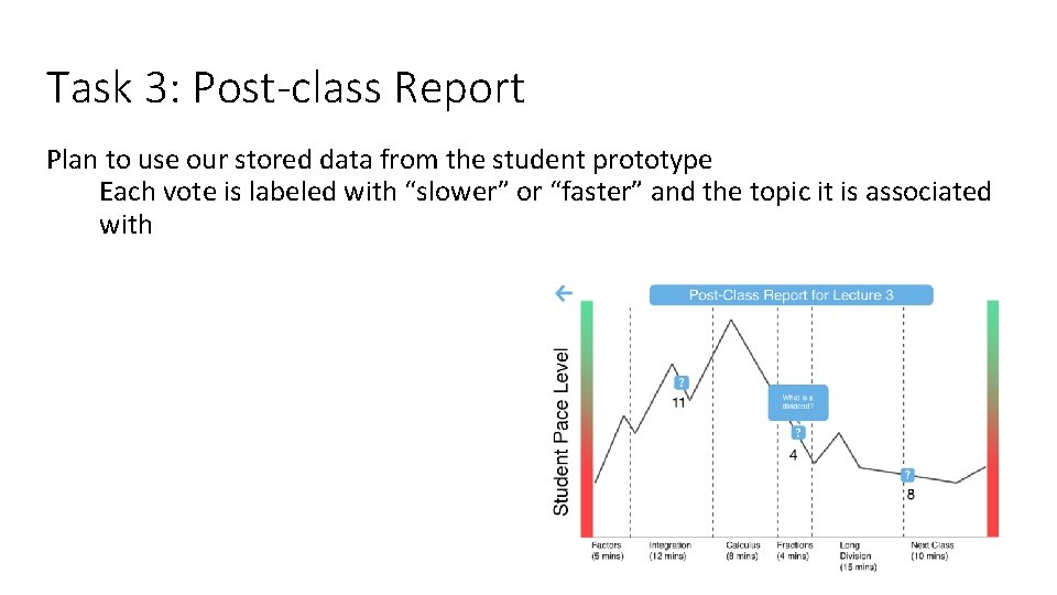 Task 3: Post-class Report Plan to use our stored data from the student prototype