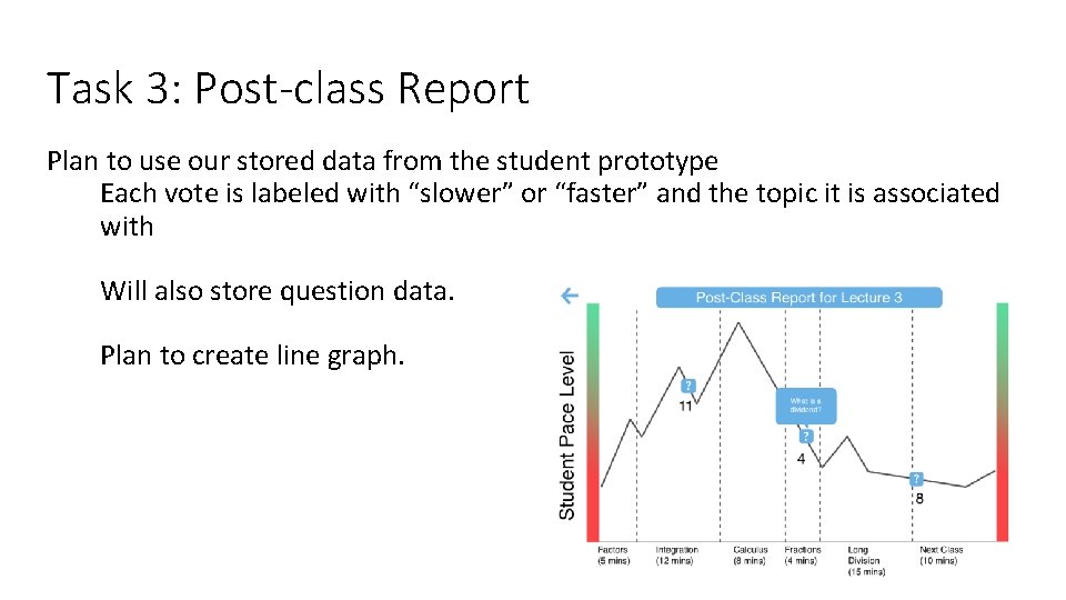 Task 3: Post-class Report Plan to use our stored data from the student prototype