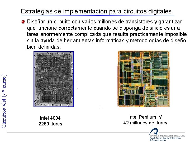 Estrategias de implementación para circuitos digitales Circuitos vlsi (4º curso) Diseñar un circuito con