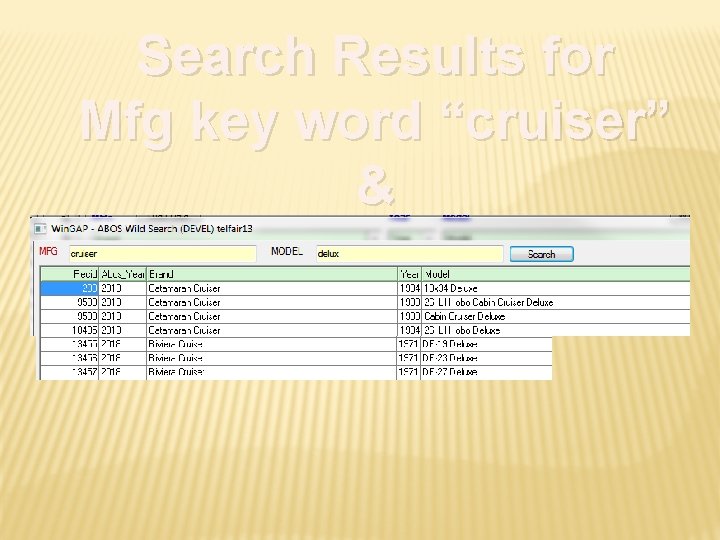 Search Results for Mfg key word “cruiser” & Model key word “delux” 
