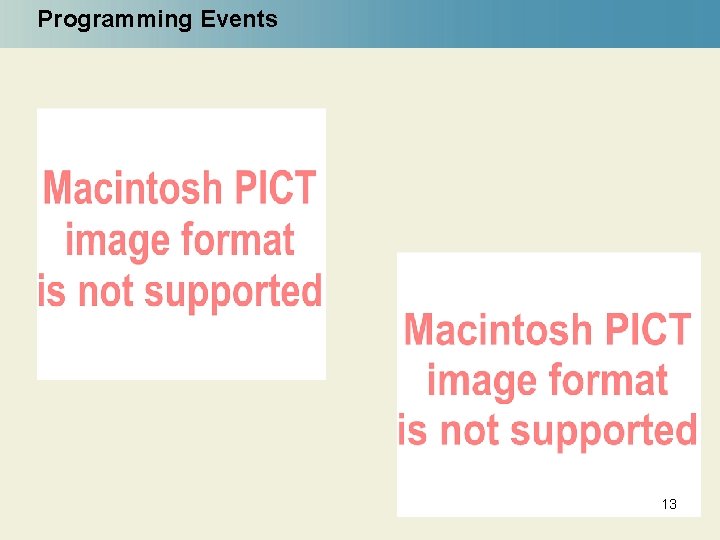 Programming Events 13 