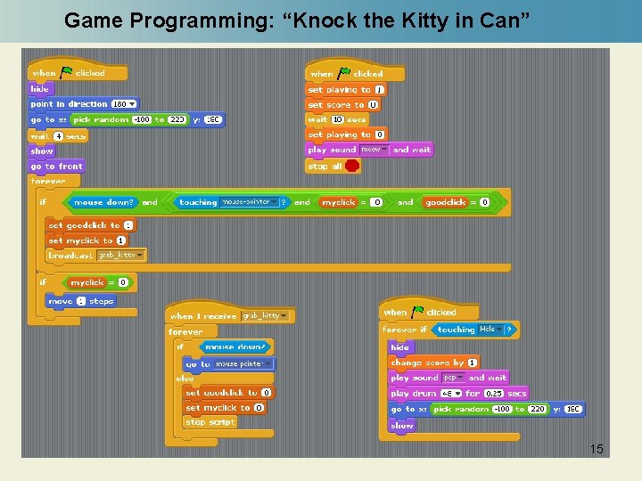 Game Programming: “Knock the Kitty in Can” 15 
