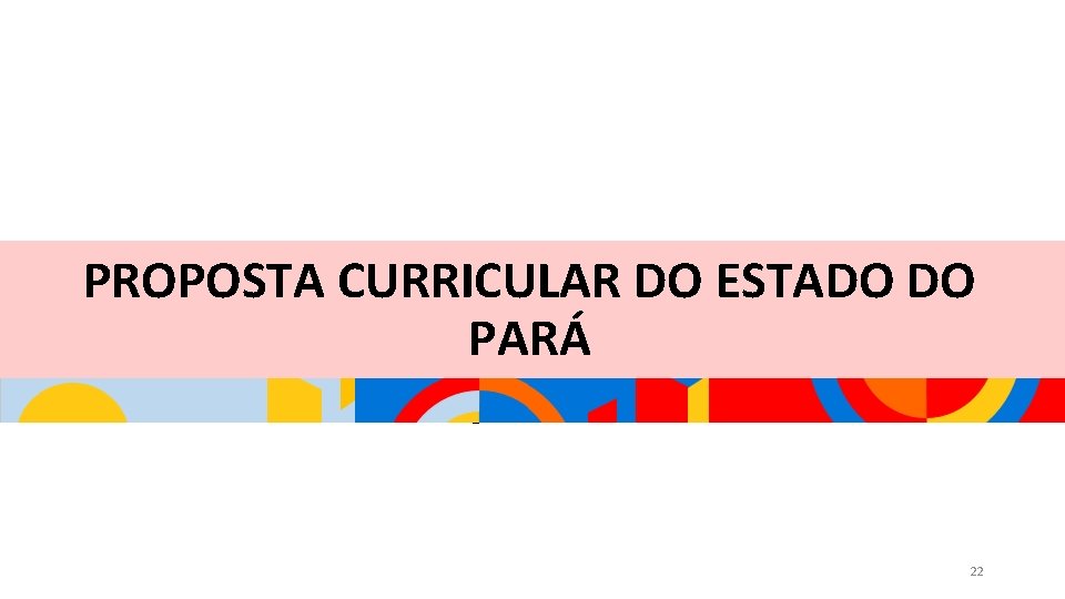 PROPOSTA CURRICULAR DO ESTADO DO PARÁ EDUCAÇÃO INFANTIL 22 