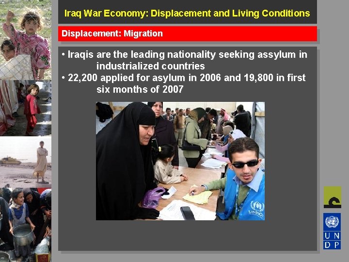 Iraq War Economy: Displacement and Living Conditions Displacement: Migration • Iraqis are the leading