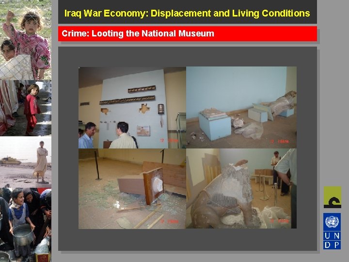 Iraq War Economy: Displacement and Living Conditions Crime: Looting the National Museum 