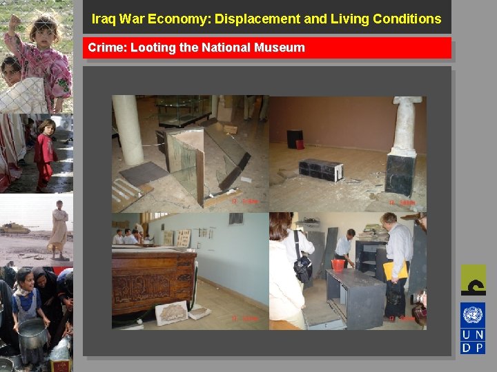 Iraq War Economy: Displacement and Living Conditions Crime: Looting the National Museum 