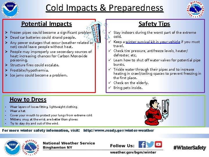 Cold Impacts & Preparedness Potential Impacts Ø Frozen pipes could become a significant problem.