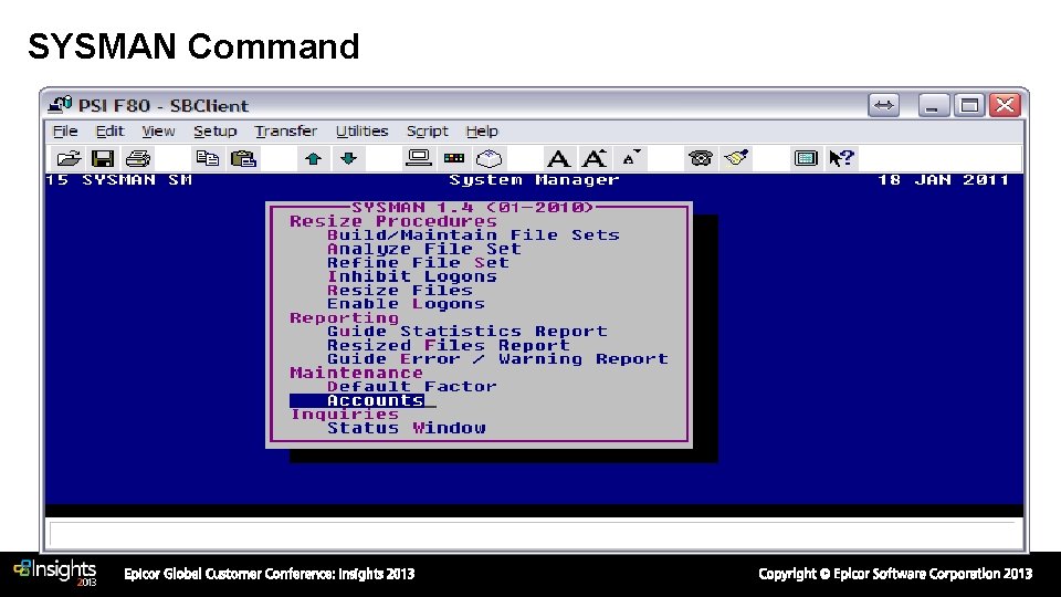 SYSMAN Command SYSMAN Command