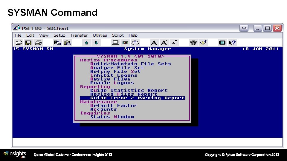 SYSMAN Command SYSMAN Command
