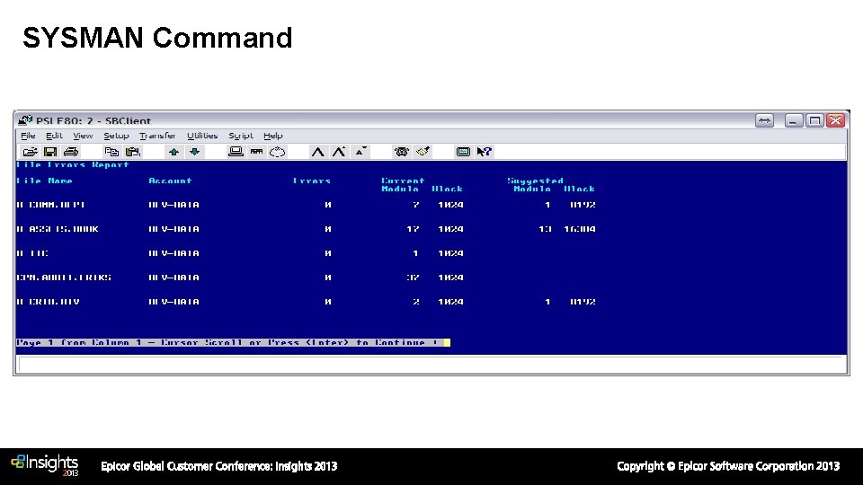 SYSMAN Command SYSMAN Command