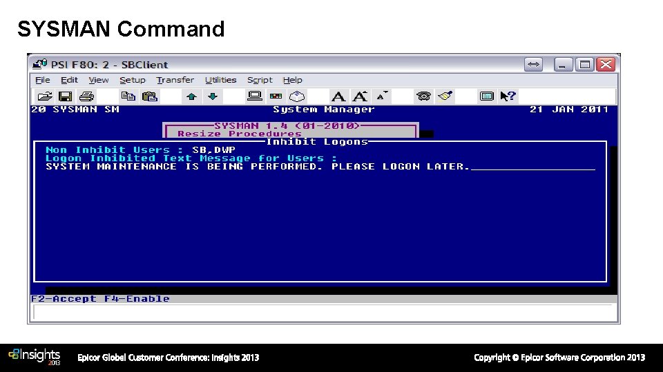 SYSMAN Command SYSMAN Command