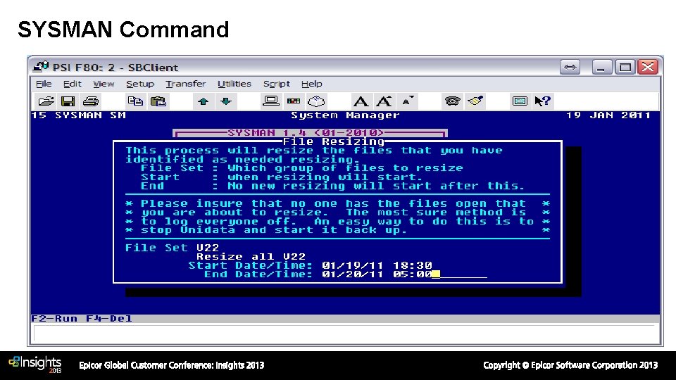 SYSMAN Command SYSMAN Command