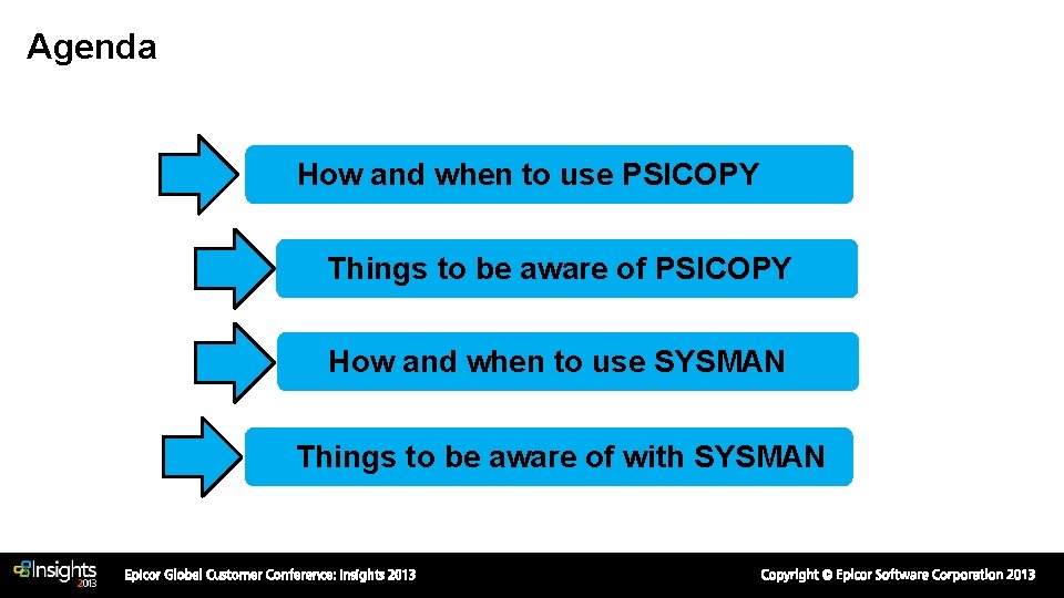 Agenda How and when to use PSICOPY Things to be aware of PSICOPY How Agenda How and when to use PSICOPY Things to be aware of PSICOPY How