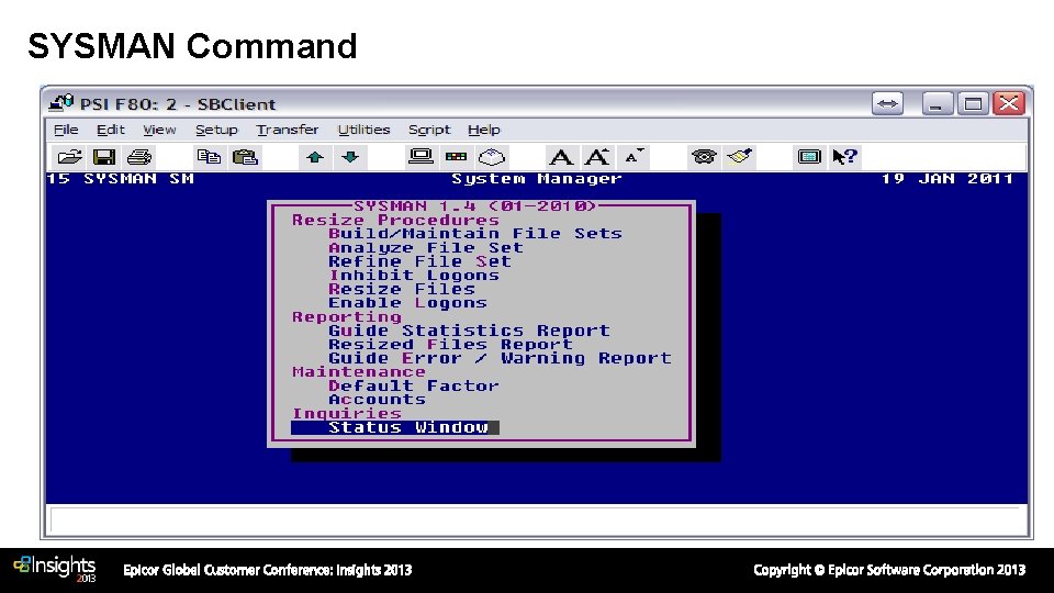 SYSMAN Command SYSMAN Command