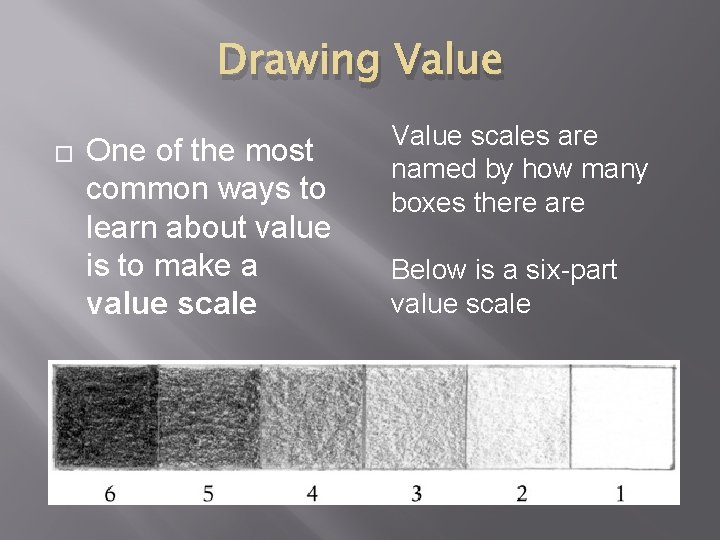Drawing Value � One of the most common ways to learn about value is