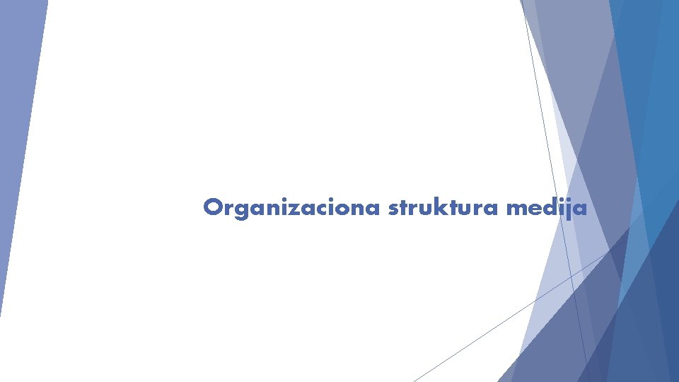Organizaciona struktura medija Organizaciona struktura medija