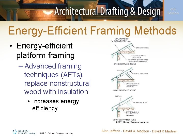 Energy-Efficient Framing Methods • Energy-efficient platform framing – Advanced framing techniques (AFTs) replace nonstructural