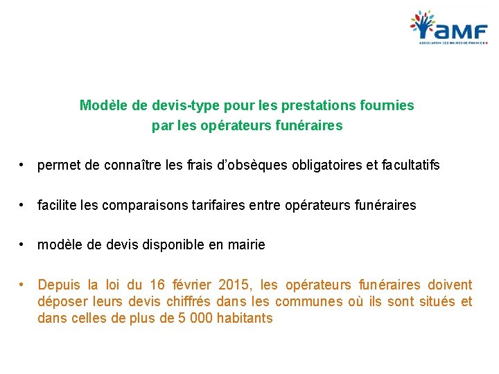 Modèle de devis-type pour les prestations fournies par les opérateurs funéraires • permet de