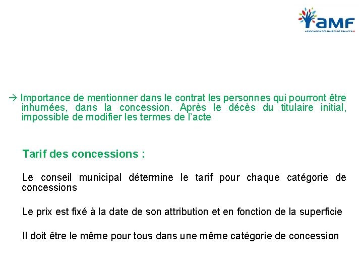  Importance de mentionner dans le contrat les personnes qui pourront être inhumées, dans