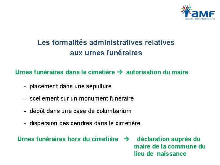 Les formalités administratives relatives aux urnes funéraires Urnes funéraires dans le cimetière autorisation du