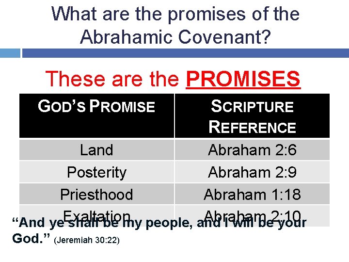 What are the promises of the Abrahamic Covenant? These are the PROMISES GOD’S PROMISE