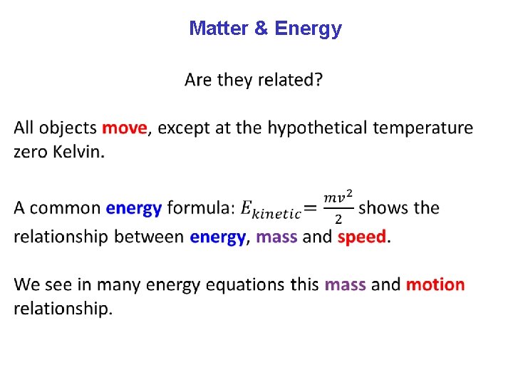 Matter & Energy 