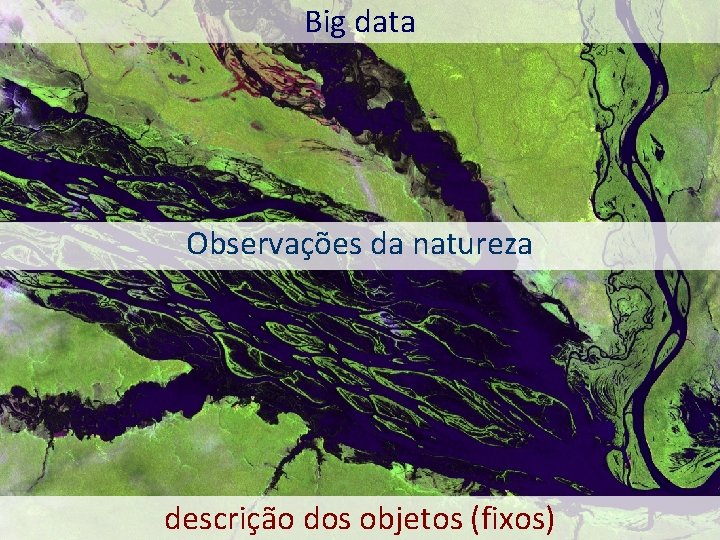 Big data Observações da natureza descrição dos objetos (fixos) 