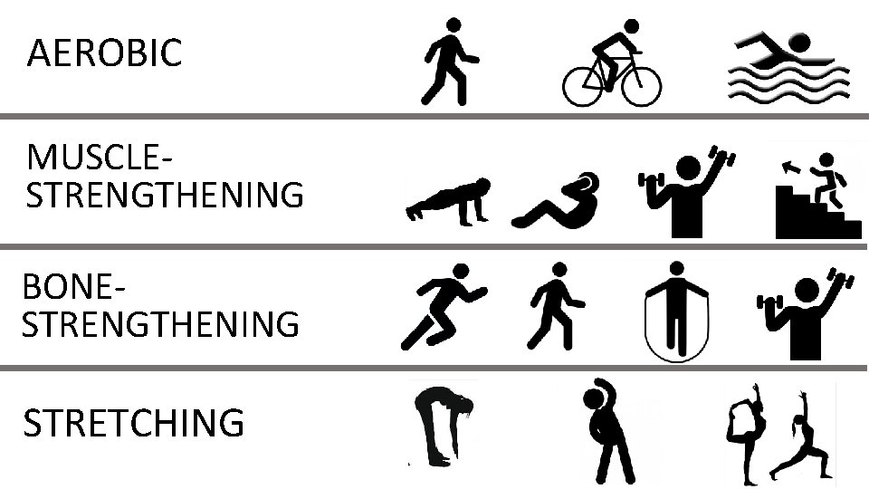 AEROBIC MUSCLESTRENGTHENING BONESTRENGTHENING STRETCHING 