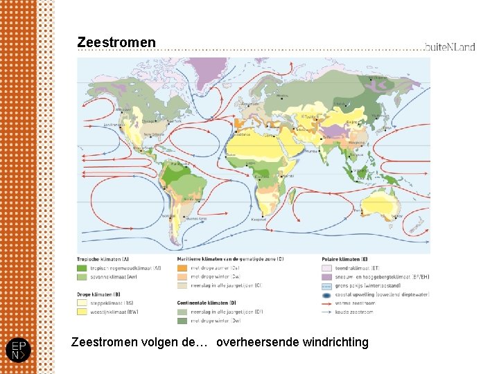 Zeestromen volgen de… overheersende windrichting 