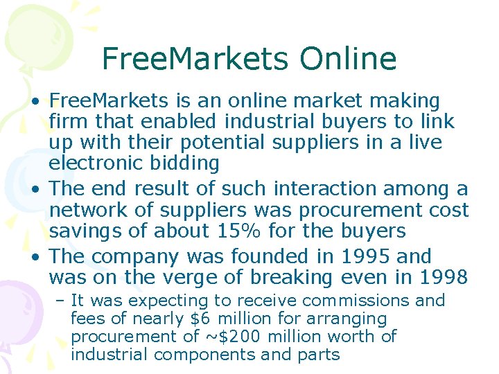 Free. Markets Online • Free. Markets is an online market making firm that enabled