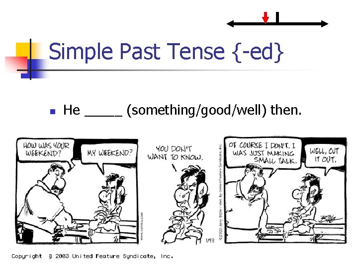 Simple Past Tense {-ed} n He _____ (something/good/well) then. 