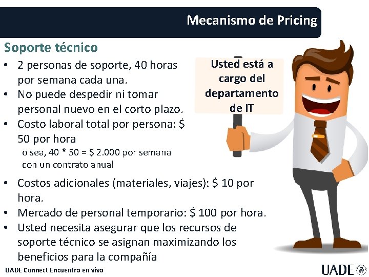 Mecanismo de Pricing Soporte técnico • 2 personas de soporte, 40 horas por semana