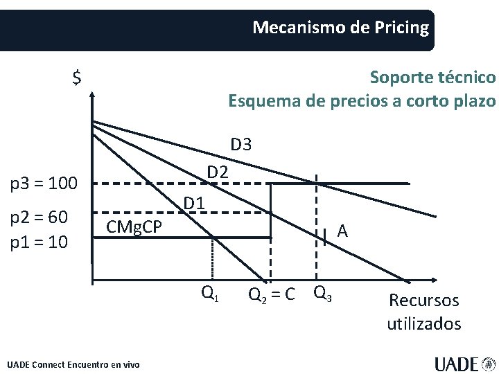Mecanismo de Pricing Soporte técnico Esquema de precios a corto plazo $ D 3
